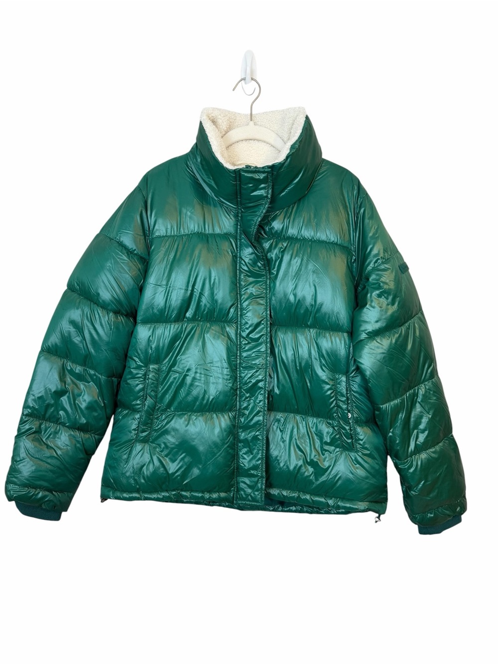Koolaburra by UGG Sherpa-Trim Puffer Jacket in Green sz M